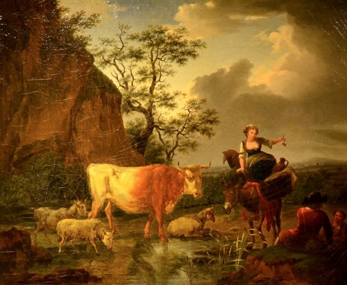 Le repos des bergers - attribué à Karel Dujardin (Amsterdam 1626 - Venise 1678)